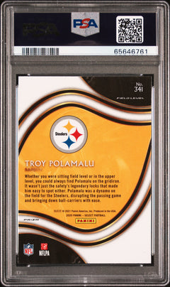 Troy Polamalu 2020 Panini Select Silver Prizm #341 PSA 10-2