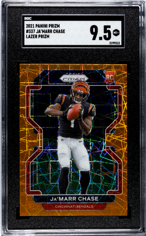 Ja'Marr Chase 2021 Panini Prizm Lazer Prizm #337 SGC 9.5