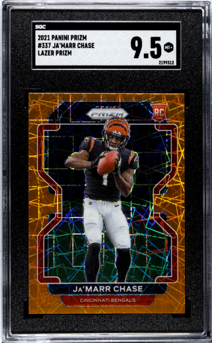 Ja'Marr Chase 2021 Panini Prizm Lazer Prizm #337 SGC 9.5