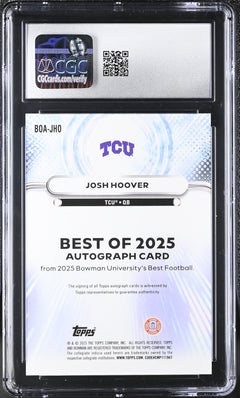 Josh Hoover 2025 University Best Best of '25 Autographs #BOA-JHO CGC 9-2