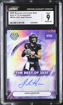Josh Hoover 2025 University Best Best of '25 Autographs #BOA-JHO CGC 9-1