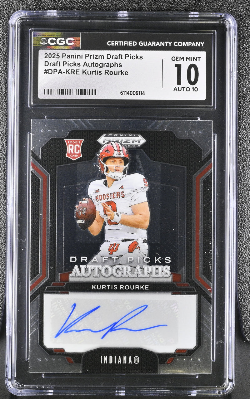 Kurtis Rourke 2025 Prizm Draft Picks Draft Picks Autographs #DPA-KRE CGC 10-1