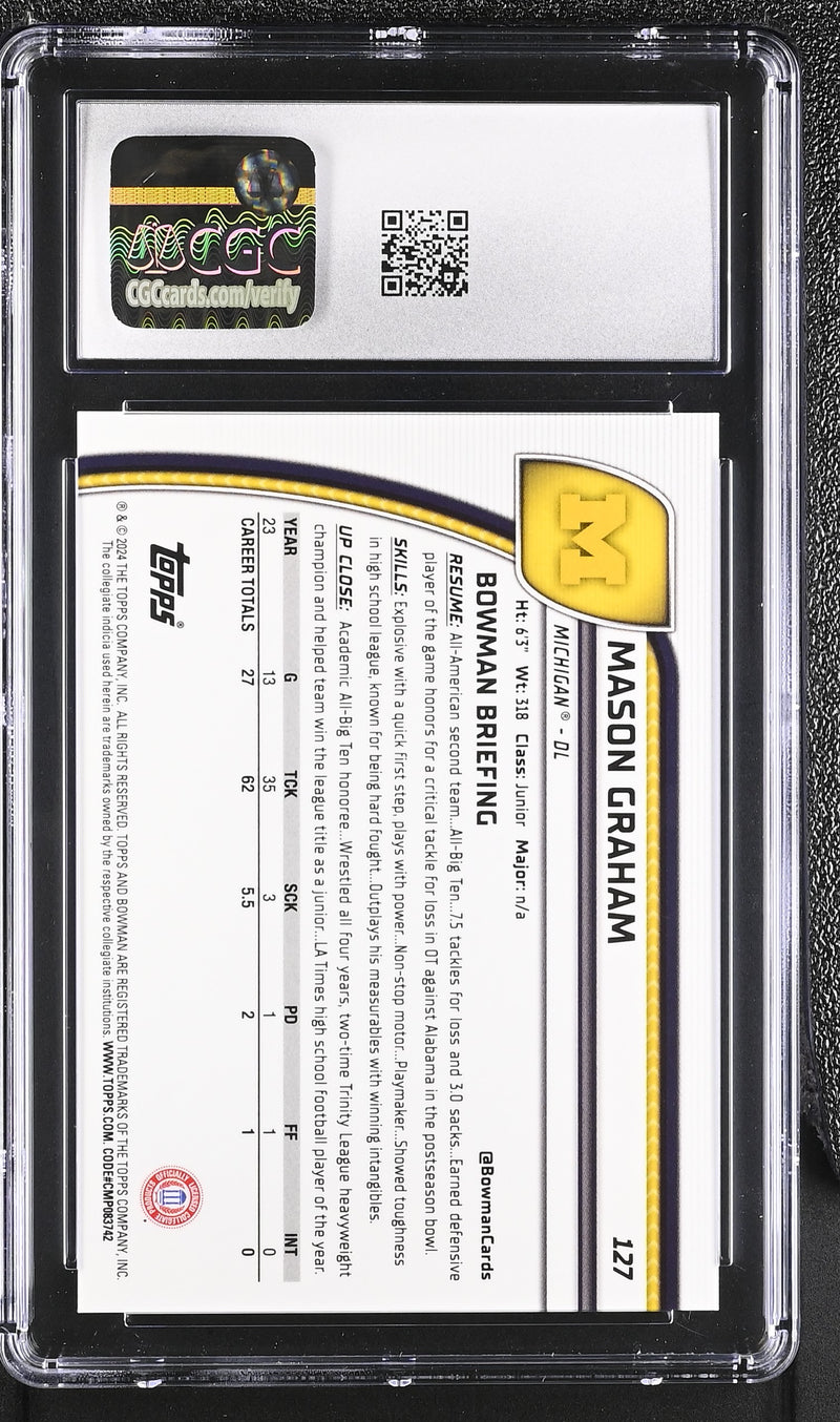 Mason Graham Gold 2024 University Sapphire 10/50 #127 CGC 9.5-2