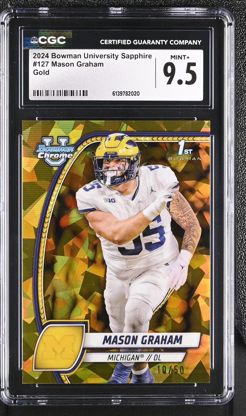 Mason Graham Gold 2024 University Sapphire 10/50 #127 CGC 9.5-1