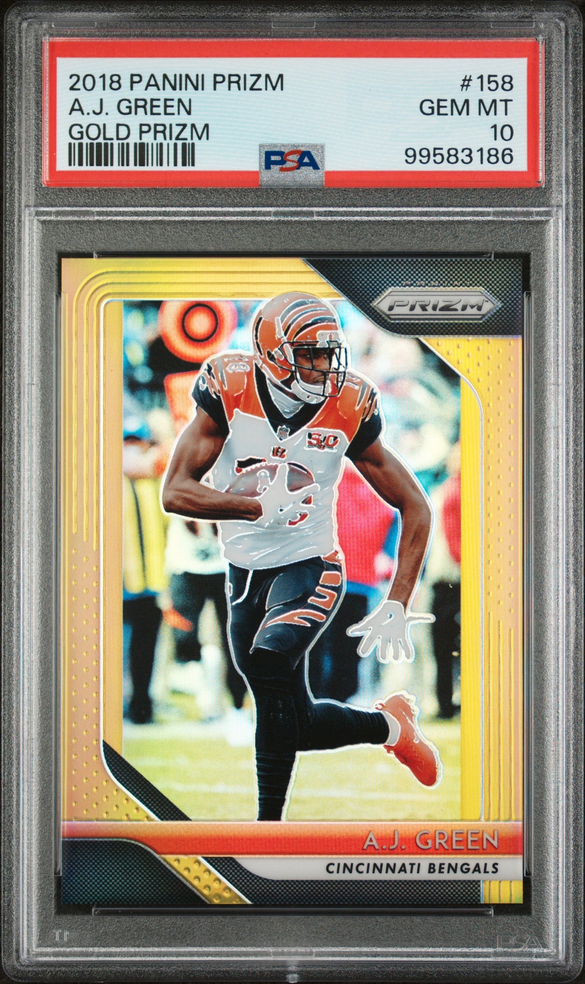 A.J. Green 2018 Panini Prizm Gold Prizm 3/10 #158 PSA 10-1