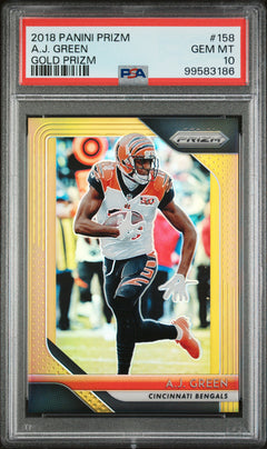 A.J. Green 2018 Panini Prizm Gold Prizm 3/10 #158 PSA 10-1