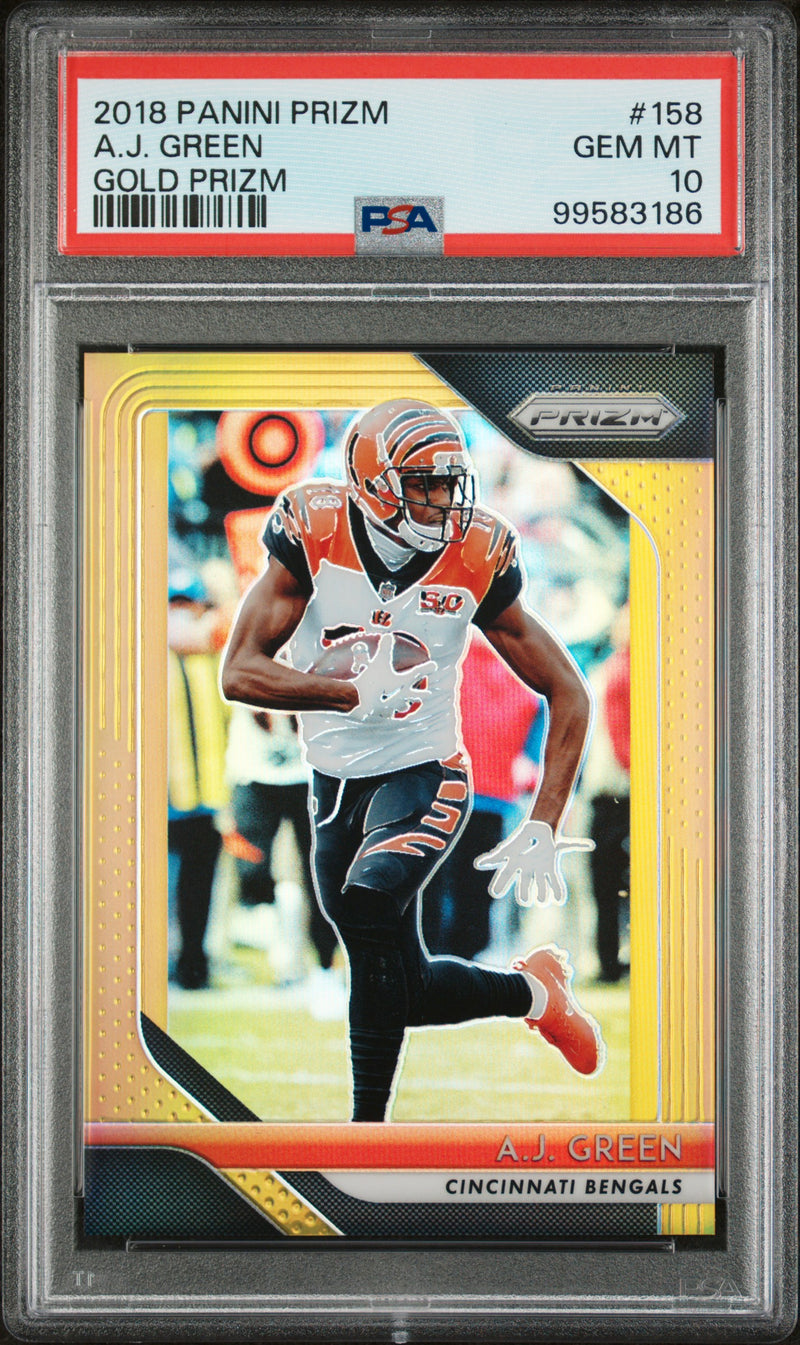 A.J. Green 2018 Panini Prizm Gold Prizm 3/10 #158 PSA 10-1