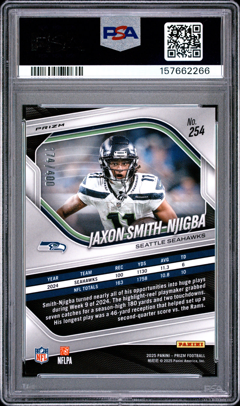 Jaxon Smith-Njigba 2025 Panini Prizm Pandora 174/400 #254 PSA 10-2