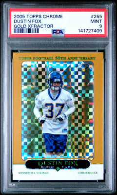 Dustin Fox 2005 Topps Chrome Gold Xfractor 123/399 #255 PSA 9-1