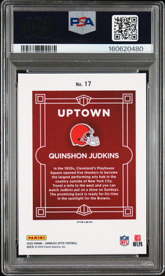 Quinshon Judkins 2025 Panini Donruss Optic Uptown #17 PSA 8-2
