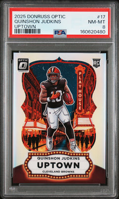 Quinshon Judkins 2025 Panini Donruss Optic Uptown #17 PSA 8-1