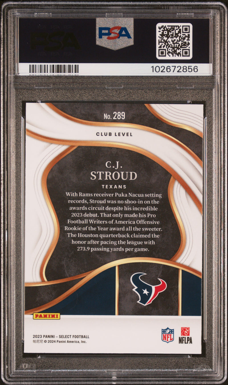 CJ Stroud 2023 Panini Select #289 PSA 10-2