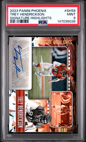 Trey Hendrickson 2023 Panini Phoenix Signature Highlights #SH59 PSA 9