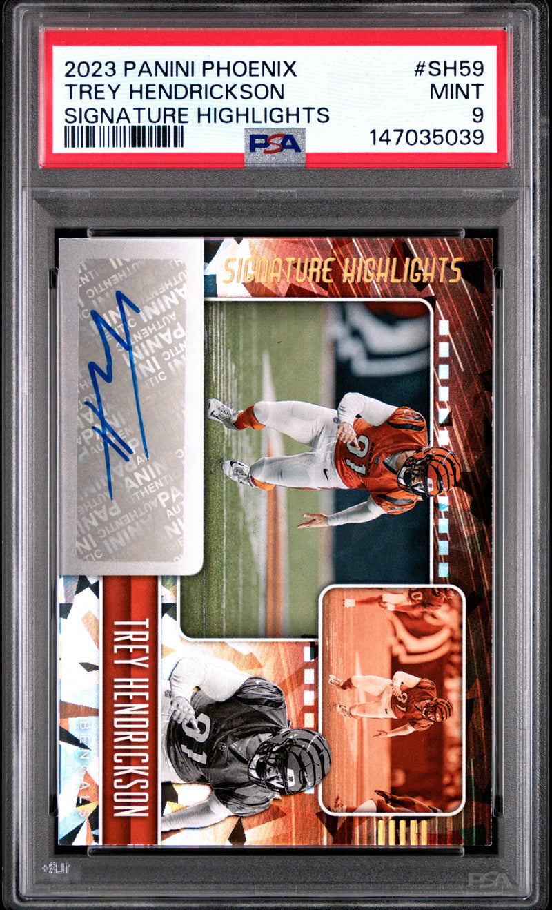 Trey Hendrickson 2023 Panini Phoenix Signature Highlights #SH59 PSA 9-1