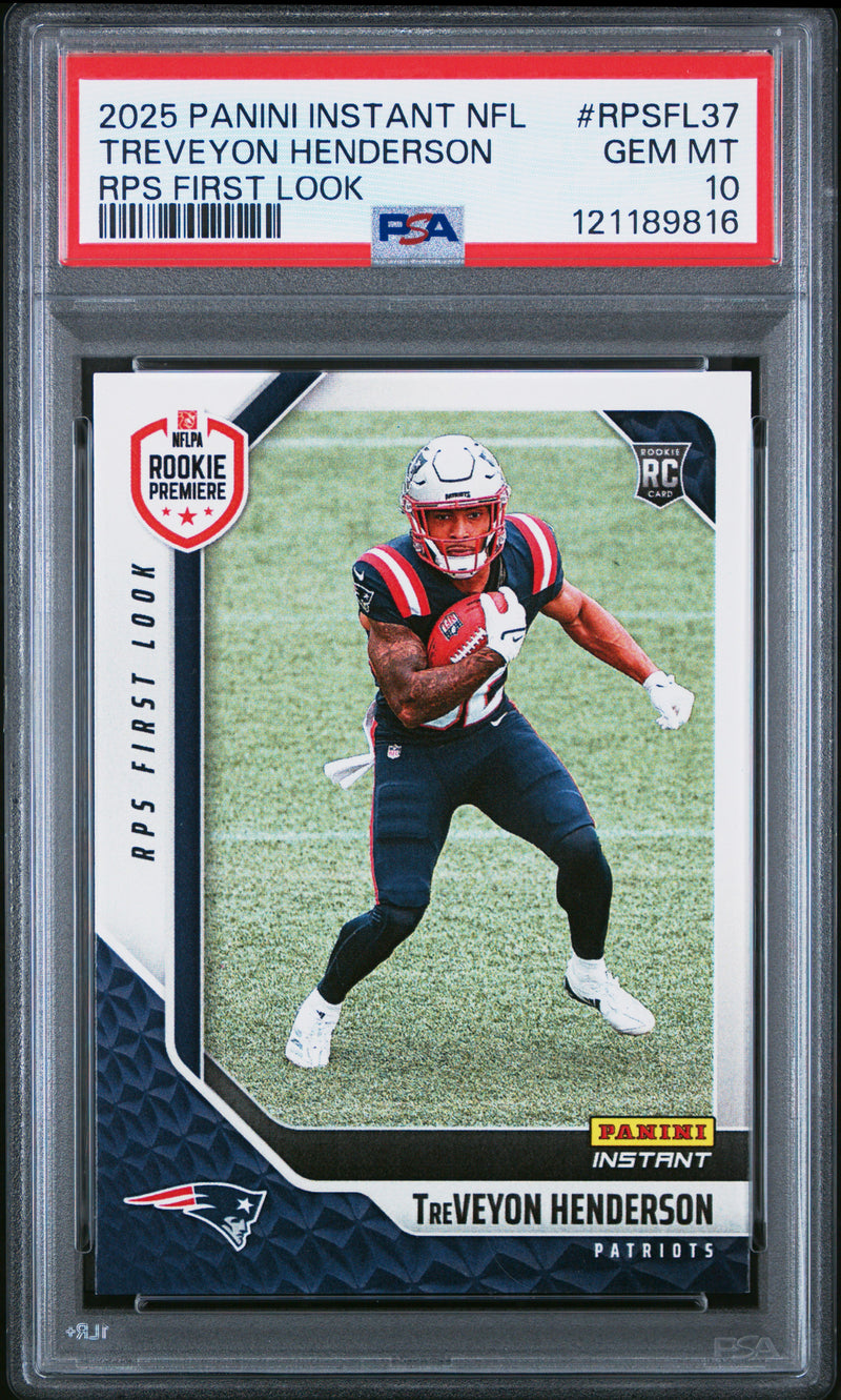 Treveyon Henderson 2025 Panini Instant Nfl Rps First Look 1/515 #RPSFL37 PSA 10-1