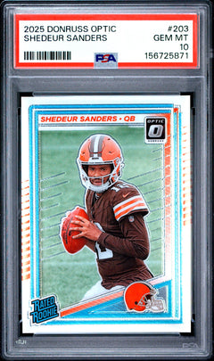 Shedeur Sanders 2025 Panini Donruss Optic #203 PSA 10-1