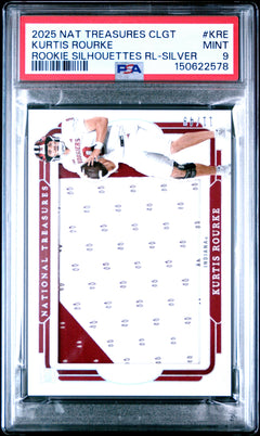Kurtis Rourke 2025 Panini National Treasures Collegiate Rookie Silhouettes Silver 11/49 #KRE PSA 9-1