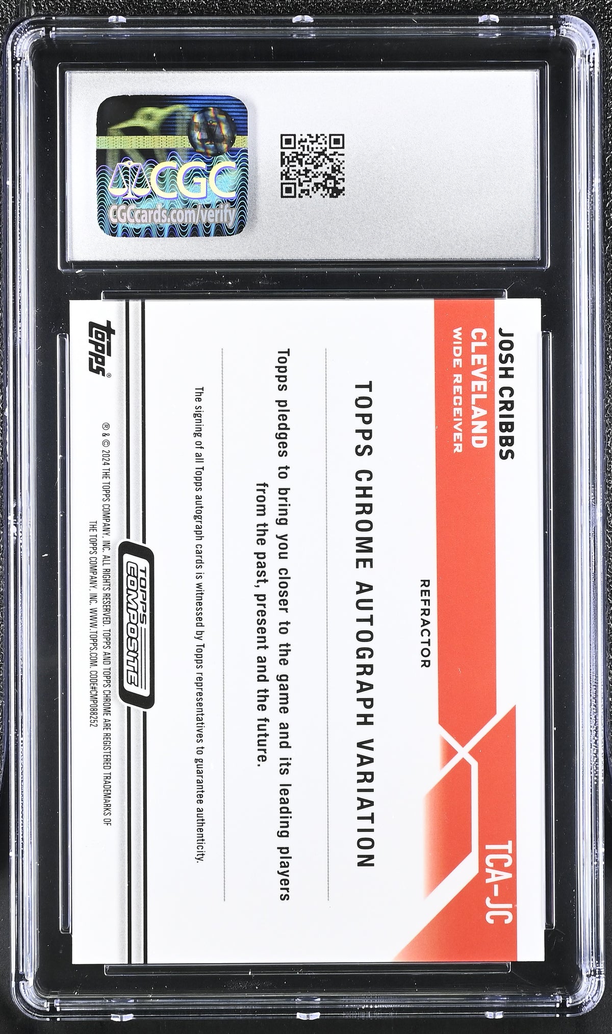 Josh Cribbs Refractor 2023 Composite Chrome Autographs 121/299 #TCA-JC CGC 10-2