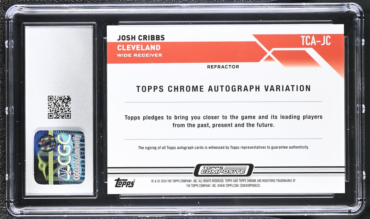 Josh Cribbs Refractor 2023 Composite Chrome Autographs 121/299 #TCA-JC CGC 10