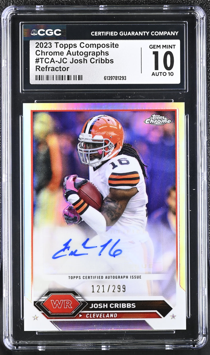 Josh Cribbs Refractor 2023 Composite Chrome Autographs 121/299 #TCA-JC CGC 10-1