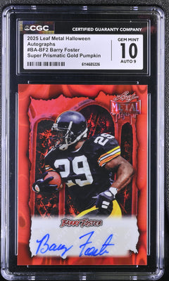 Barry Foster Super Prismatic Gold Pumpkin 2025 Metal Halloween Autographs 5/13 #BA-BF2 CGC 10-1