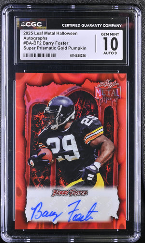Barry Foster Super Prismatic Gold Pumpkin 2025 Metal Halloween Autographs 5/13 #BA-BF2 CGC 10