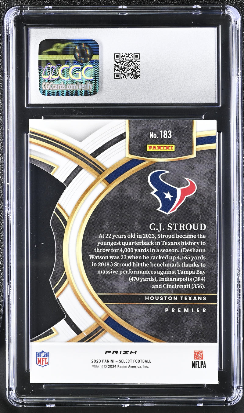 C.J. Stroud Red & Yellow Die-Cut 2023 Select #183 CGC 10-2