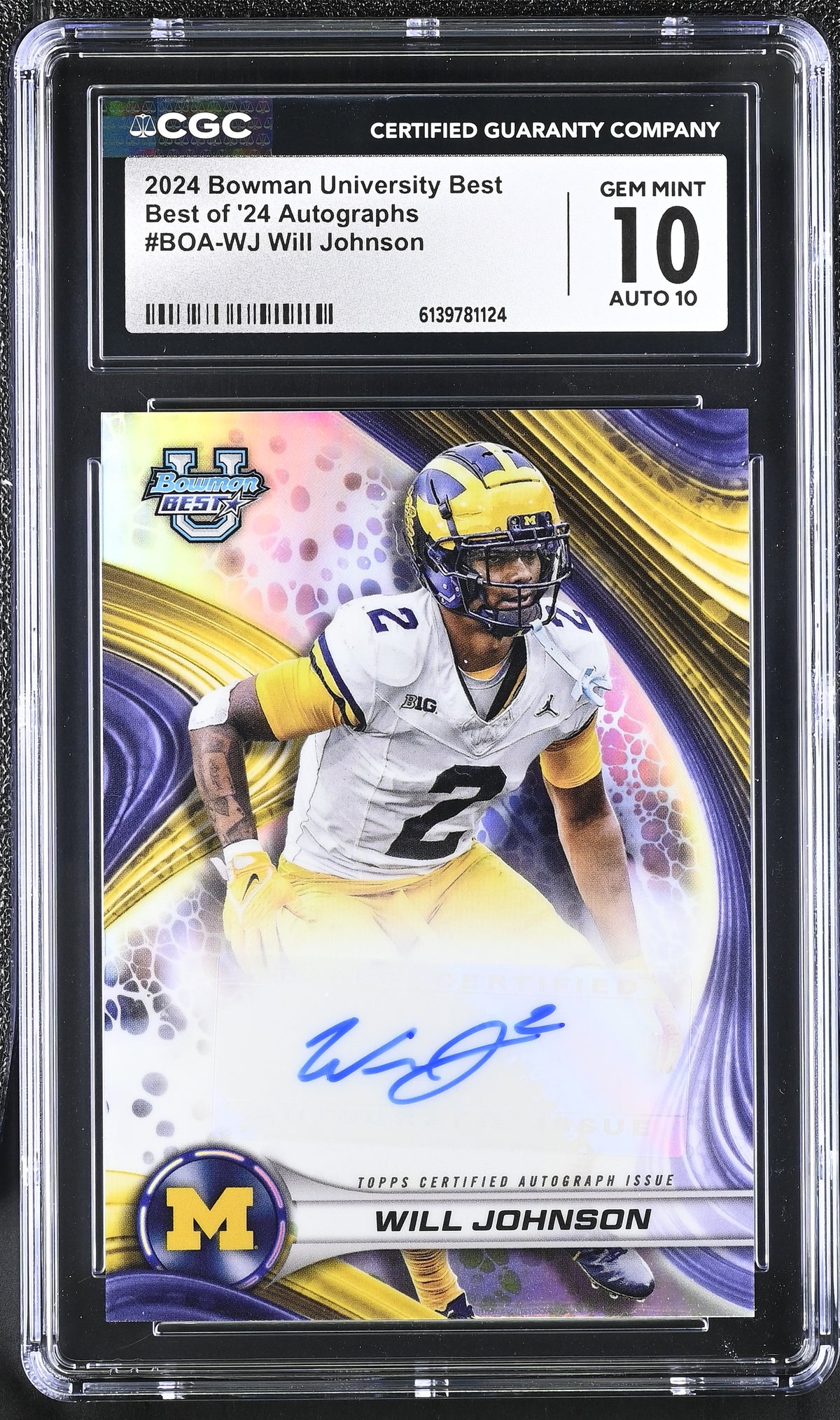 Will Johnson 2024 University Best Best of '24 Autographs #BOA-WJ CGC 10