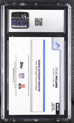 Tyleik Williams Aqua Refractor 2025 Chrome Rookie Autographs 129/199 #RA-TW CGC 10-2