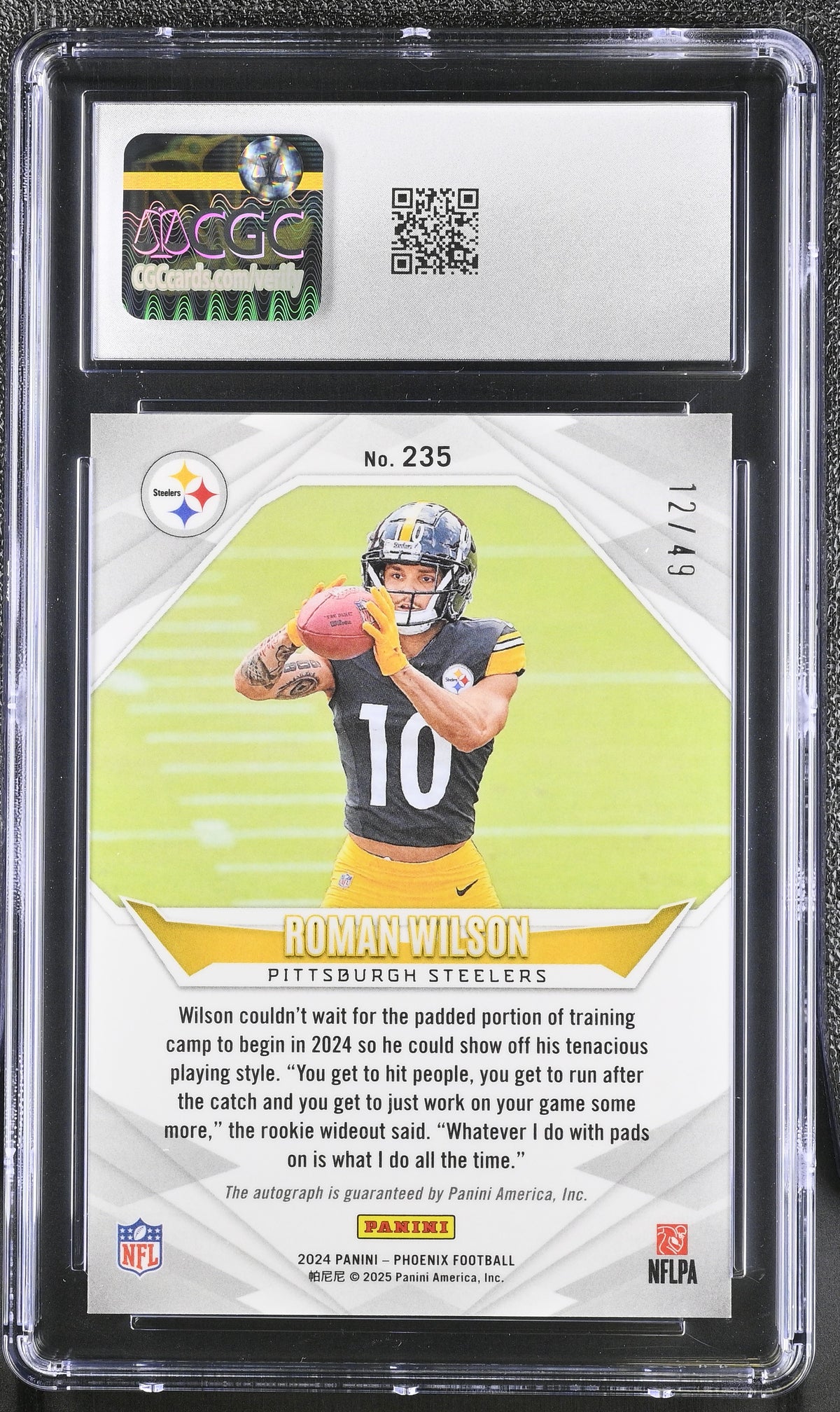 Roman Wilson Blue 2024 Phoenix Autographs 12/49 #235 CGC 9 Auto 10-2