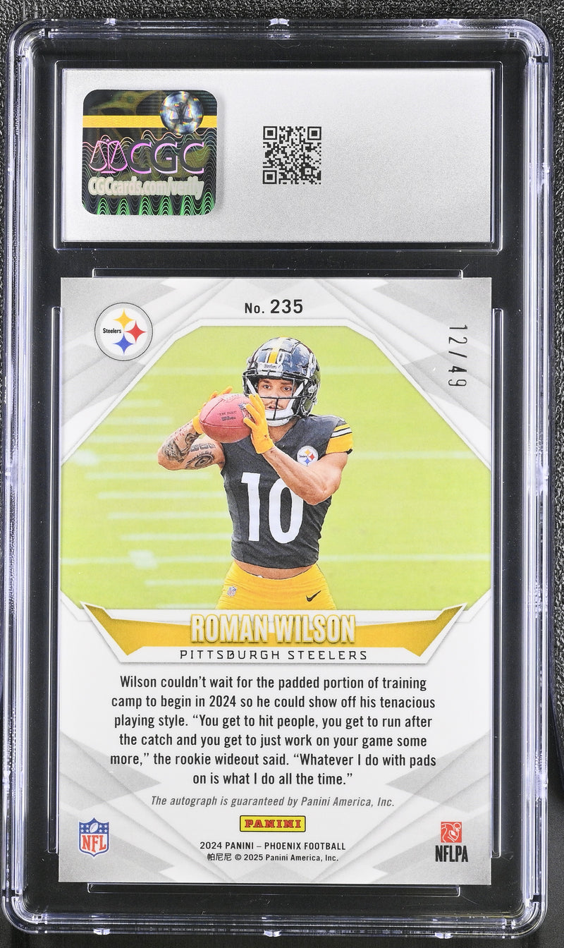 Roman Wilson Blue 2024 Phoenix Autographs 12/49 #235 CGC 9 Auto 10-2