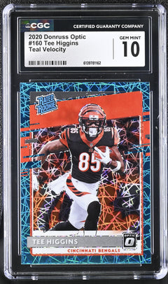 Tee Higgins Teal Velocity 2020 Optic #160 CGC 10-1