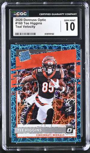 Tee Higgins Teal Velocity 2020 Optic #160 CGC 10