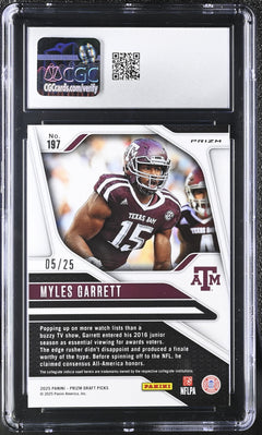 Myles Garrett Mojo 2025 Prizm Draft Picks 5/25 #197 CGC 9.5-2