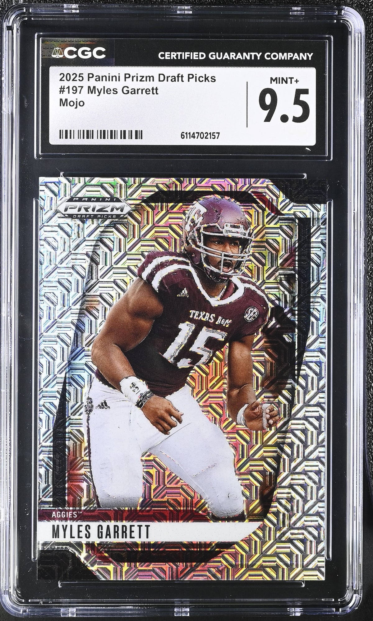 Myles Garrett Mojo 2025 Prizm Draft Picks 5/25 #197 CGC 9.5-1