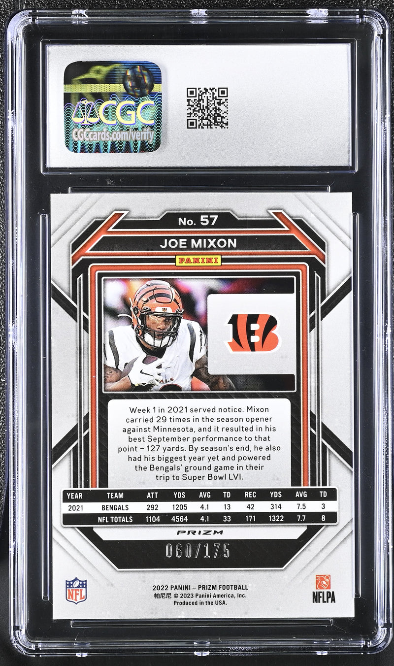 Joe Mixon Hyper 2022 Prizm 60/175 #57 CGC 10-2