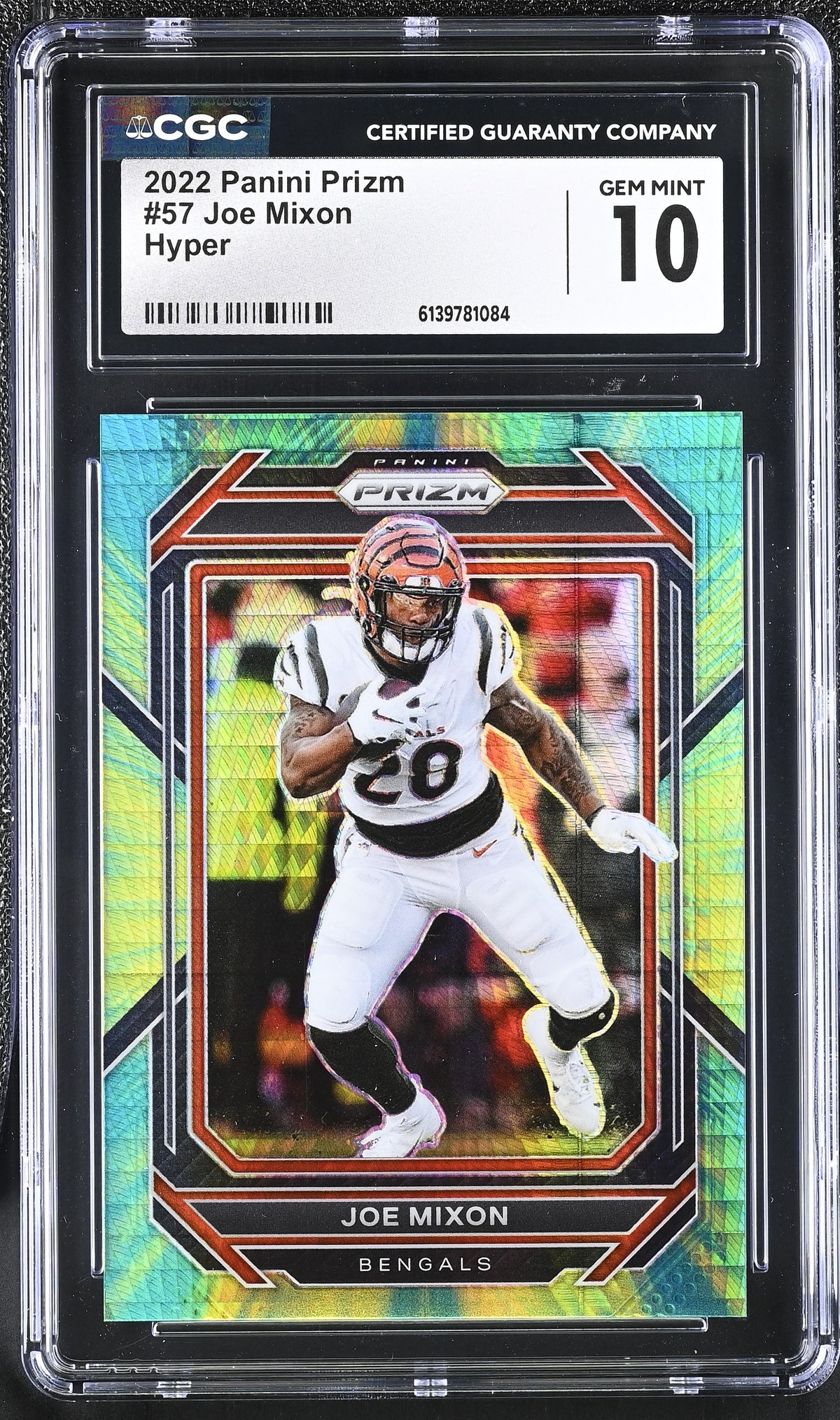 Joe Mixon Hyper 2022 Prizm 60/175 #57 CGC 10-1