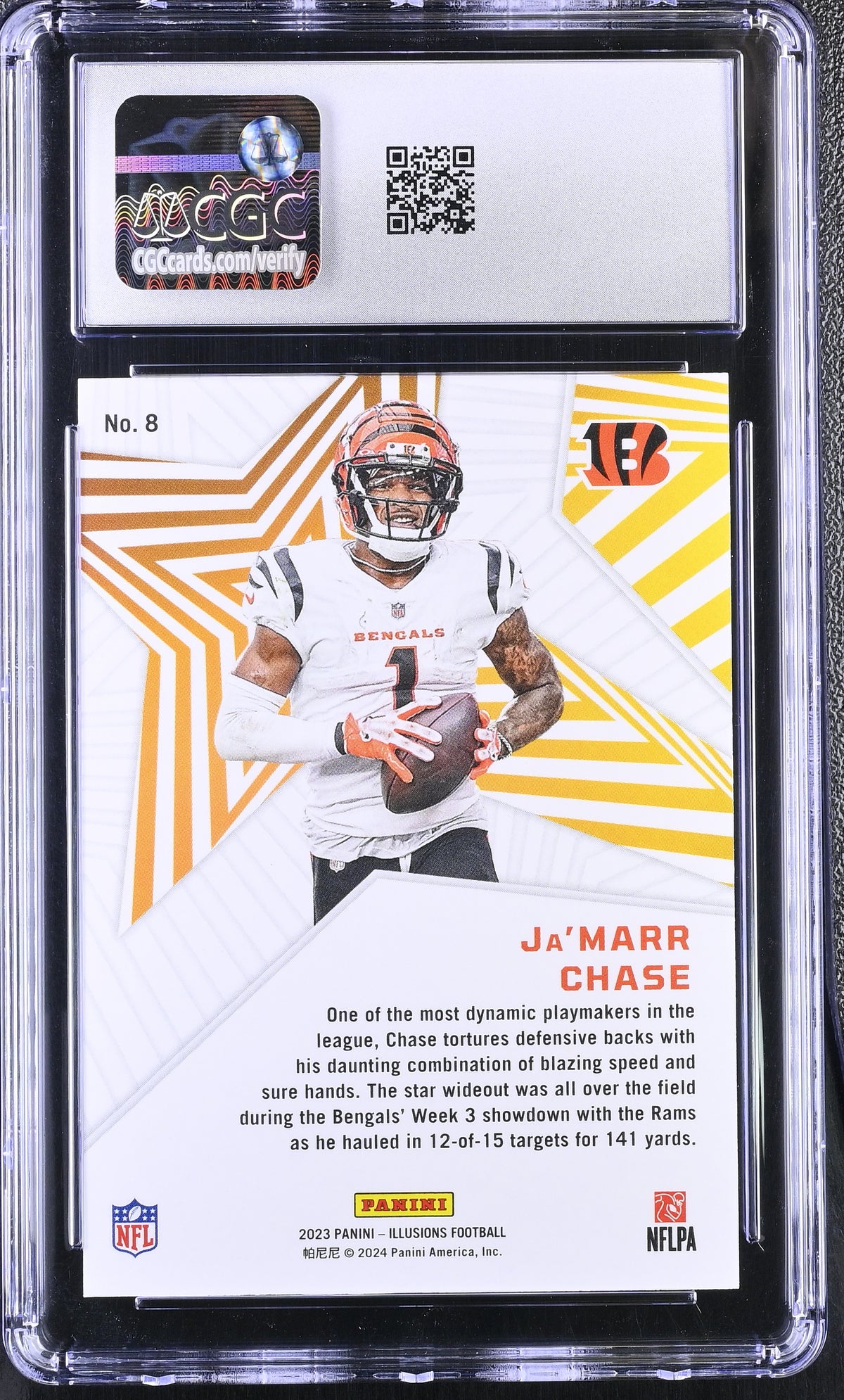 Ja'Marr Chase 2023 Illusions Shining Stars #8 CGC 10-2