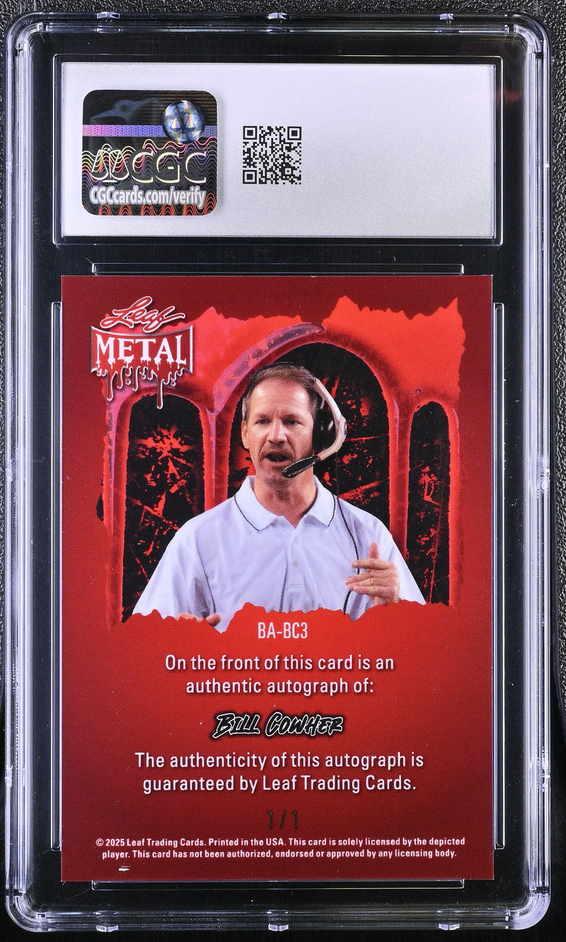 Bill Cowher Super Prismatic Gold Pumpkin 2025 Metal Halloween Autographs 1/1 #BA-BC3 CGC 10-2
