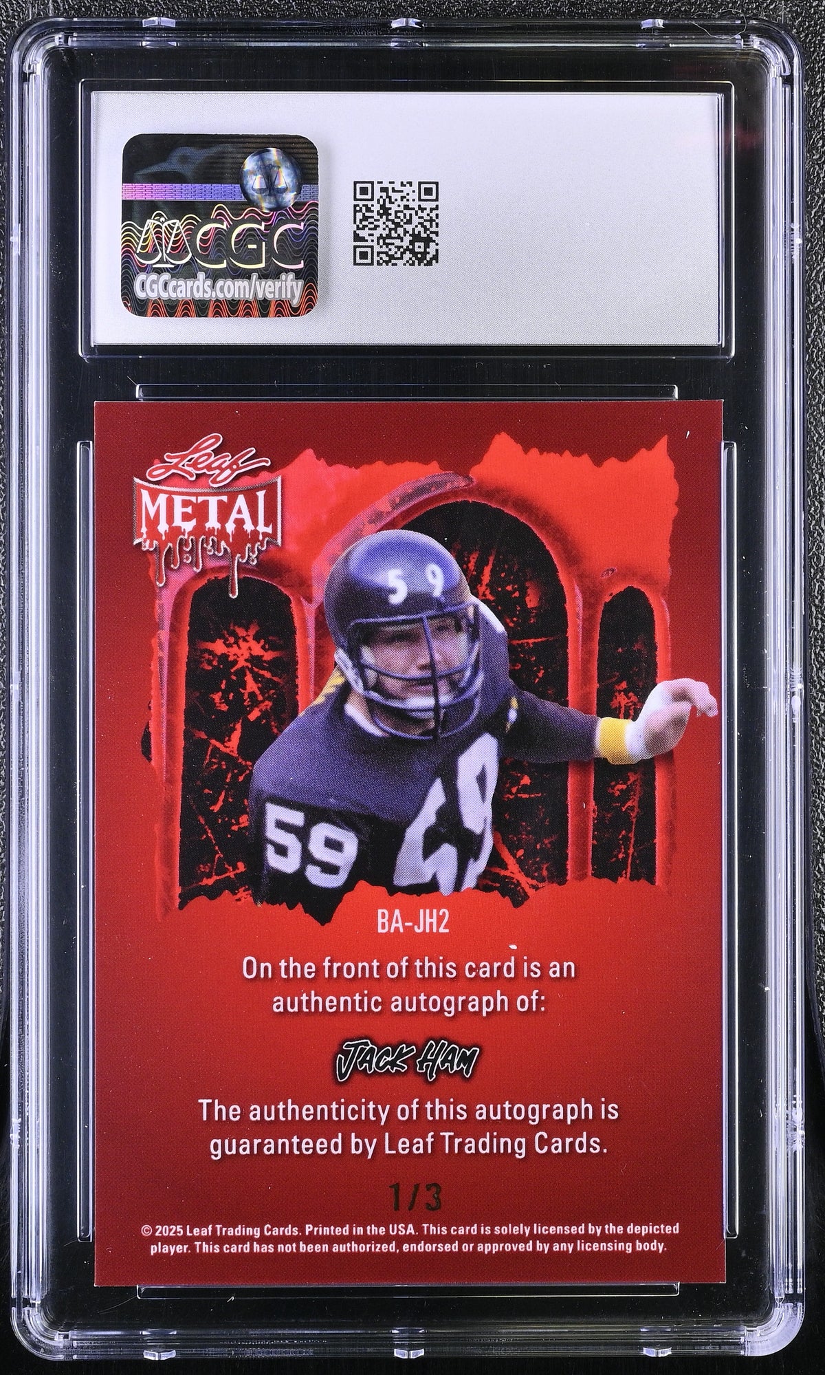 Jack Ham Super Prismatic Gold Pumpkin 2025 Metal Halloween Autographs 1/3 #BA-JH2 CGC 10-2