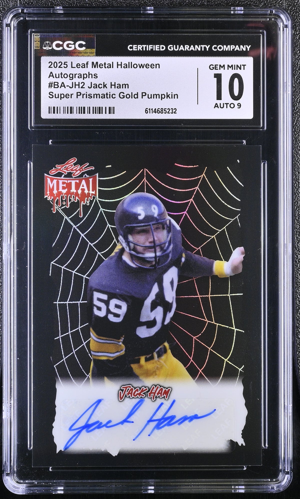 Jack Ham Super Prismatic Gold Pumpkin 2025 Metal Halloween Autographs 1/3 #BA-JH2 CGC 10-1
