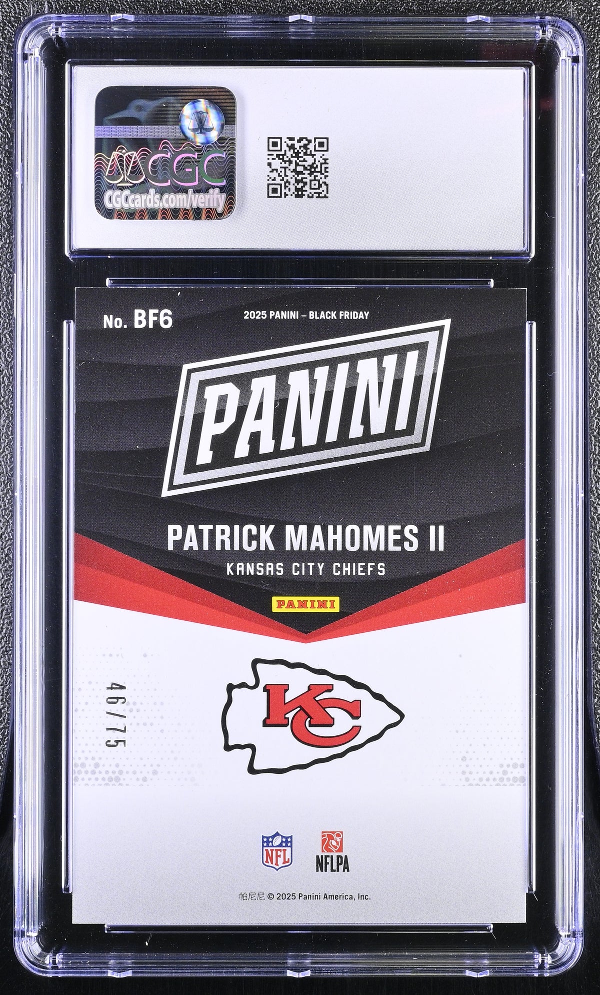 Patrick Mahomes II Red Drip 2025 Black Friday #BF6 CGC 9.5-2
