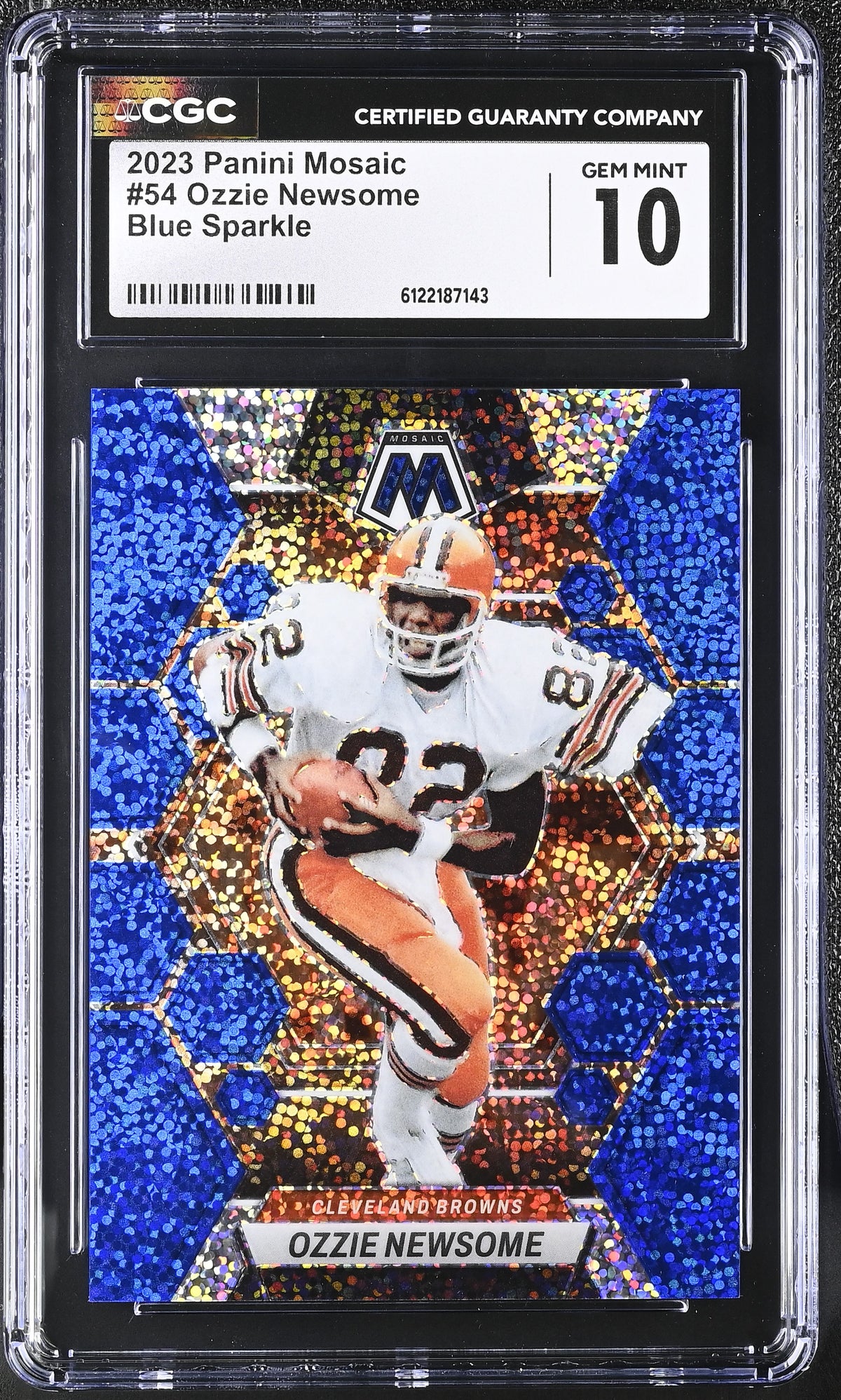 Ozzie Newsome Blue Sparkle 2023 Mosaic 15/96 #54 CGC 10