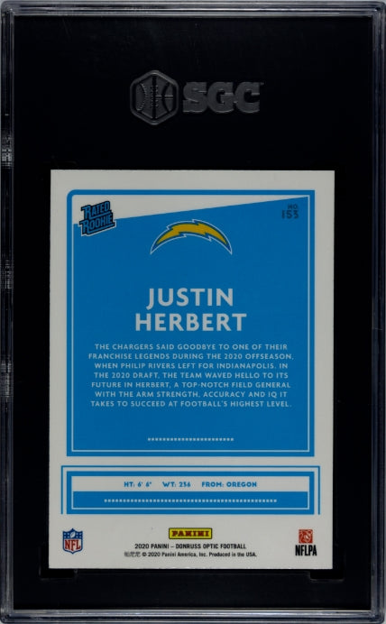 Justin Herbert 2020 Donruss Optic #153 SGC 10-2