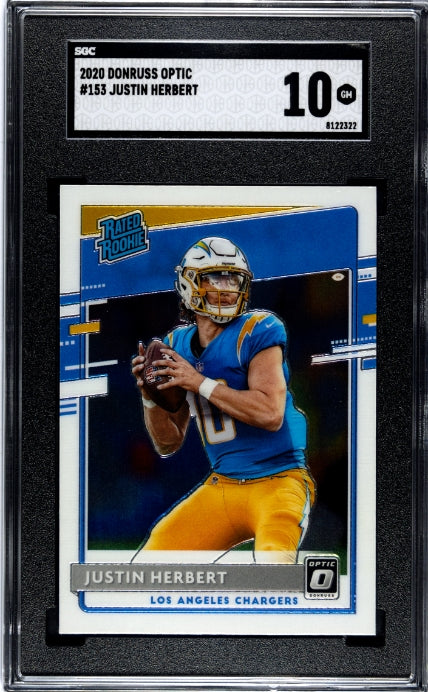 Justin Herbert 2020 Donruss Optic #153 SGC 10-1