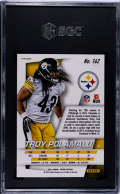 Troy Polamalu 2014 Panini Prizm Green Prizm #162 SGC 10-2