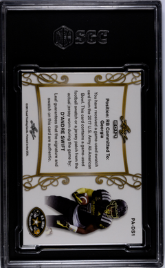 D'Andre Swift 2017 Leaf Army A.A. Bowl Patch Auto. Bronze 24/35 #PA-DS1 SGC 9-2