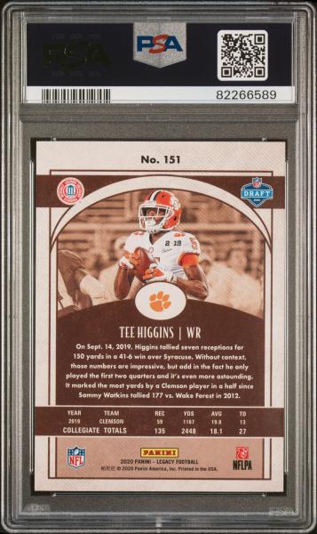 Tee Higgins 2020 Panini Legacy Indigo 7/25 #151 PSA 10-2