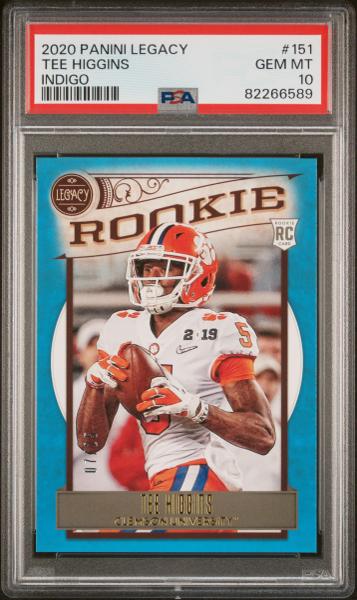 Tee Higgins 2020 Panini Legacy Indigo 7/25 #151 PSA 10-1