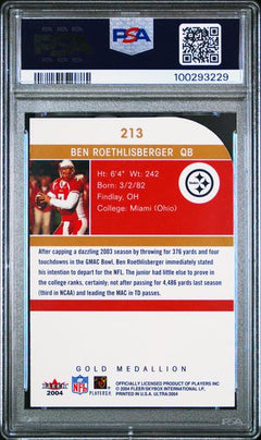 Ben Roethlisberger 2004 Ultra Gold Medallion #213 PSA 9-2